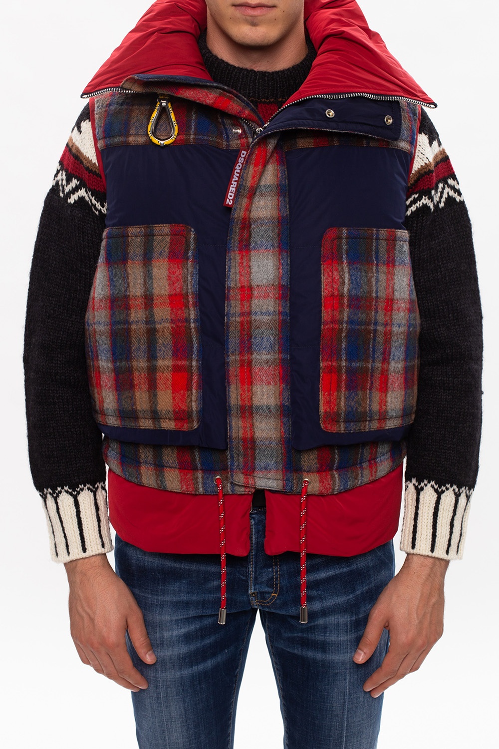 Navy blue Quilted down vest Dsquared2 - Vitkac Canada